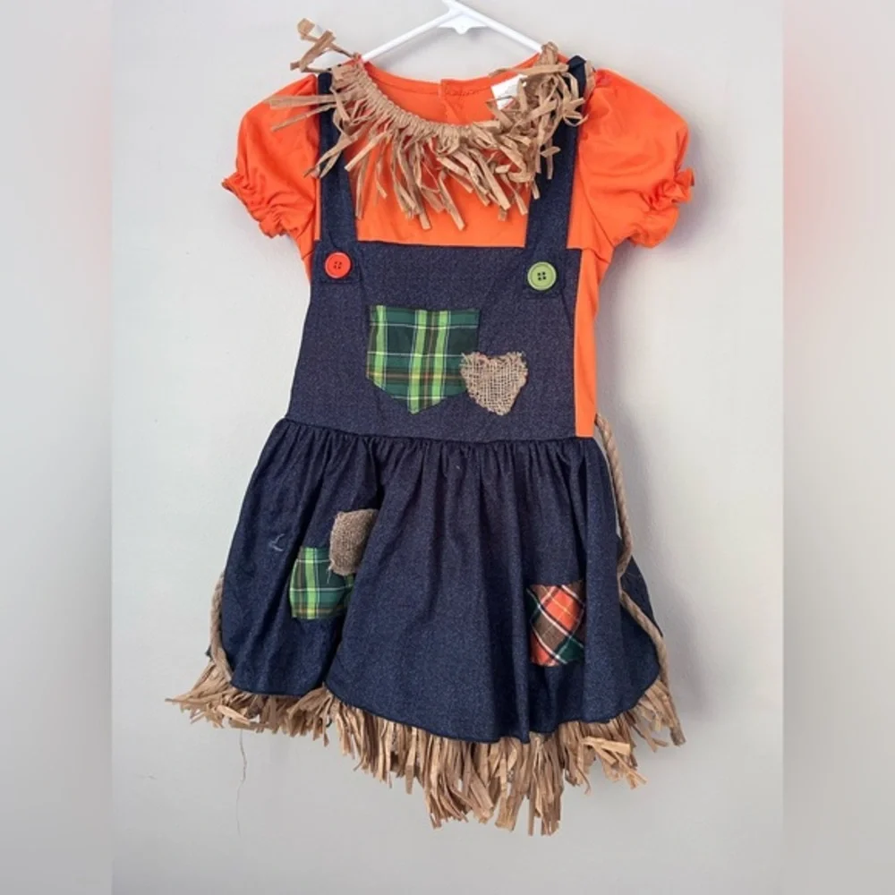Kids Scarecrow Costume -‎ Orange and Blue size 6-7